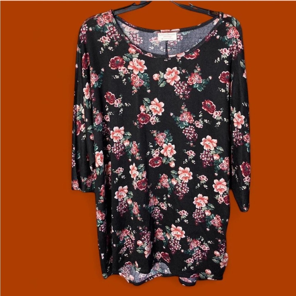 Bobbie Brooks Dolman Sleeves Floral Top 1X